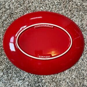 Waechtersbach Germany Stoneware Red Serving Platter Oval 15”x 11.5”